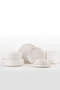 Hermia BNCRS18Y400 Juego de Cena de Porcelana Blanca de 18 Piezas Apto para Microondas y Lavavajillas